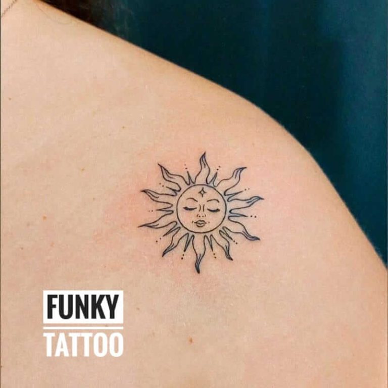 tatuaje fete tatuaj soare pe umar clavicula tatuaje fete mici soare linework